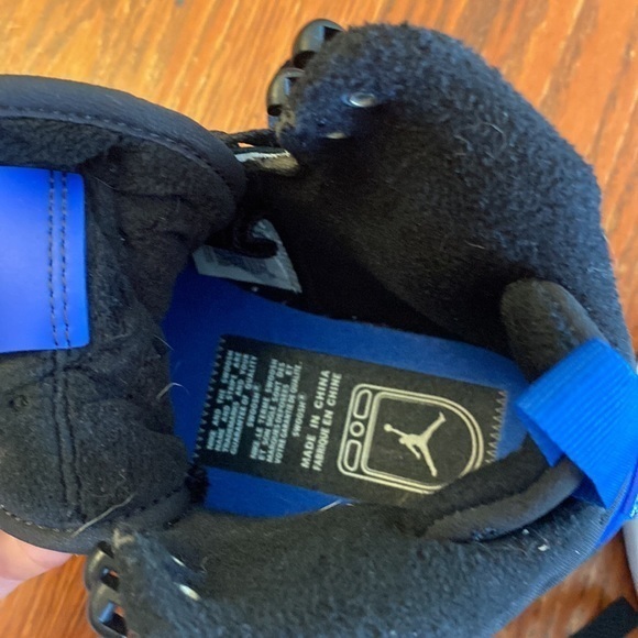 Air Jordan 1 Black Blue Hi Top Sneakers 6 - Picture 6 of 7